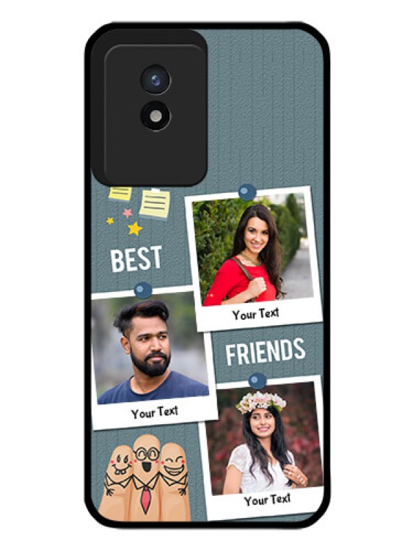 Custom Vivo Y02T Personalized Glass Phone Case - Sticky Frames and Friendship Design