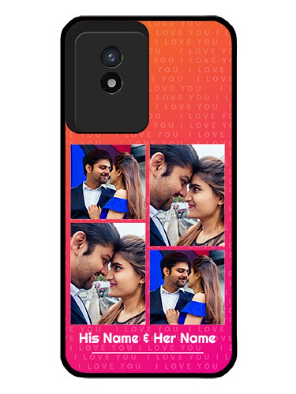 Custom Vivo Y02T Custom Glass Phone Case - I Love You Pink Design
