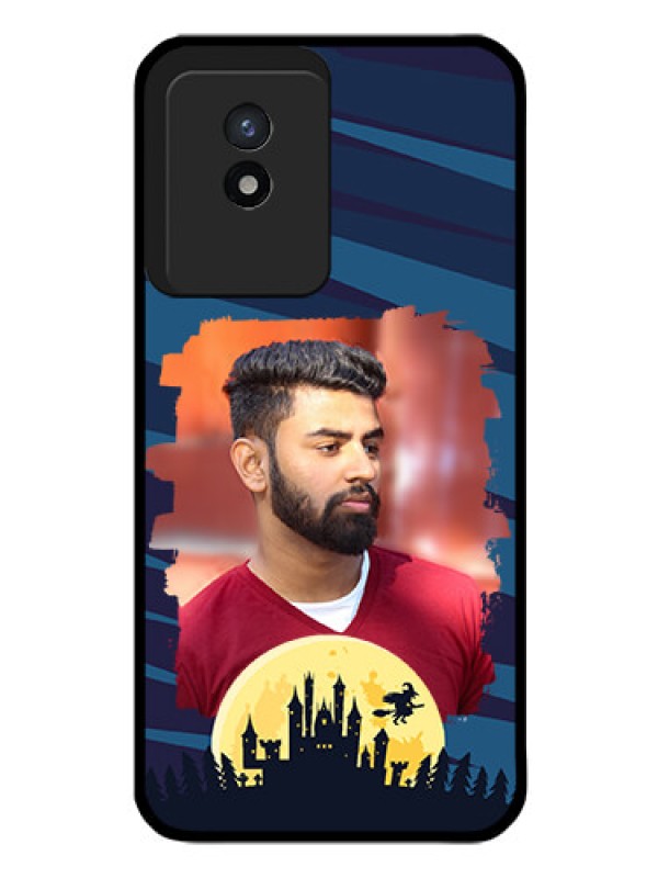 Custom Vivo Y02T Photo Printing on Glass Case - Halloween Witch Design