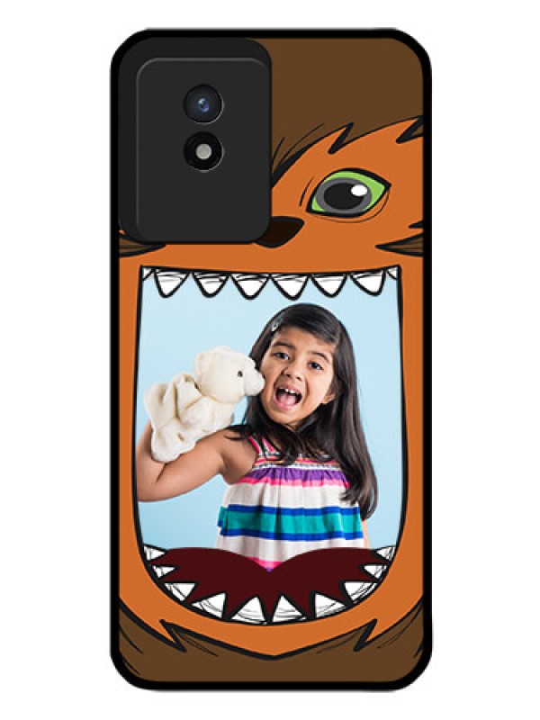 Custom Vivo Y02T Photo Printing on Glass Case - Owl Monster Back Case Design