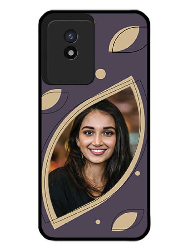 Custom Vivo Y02T Custom Glass Mobile Case - Falling Leaf Design