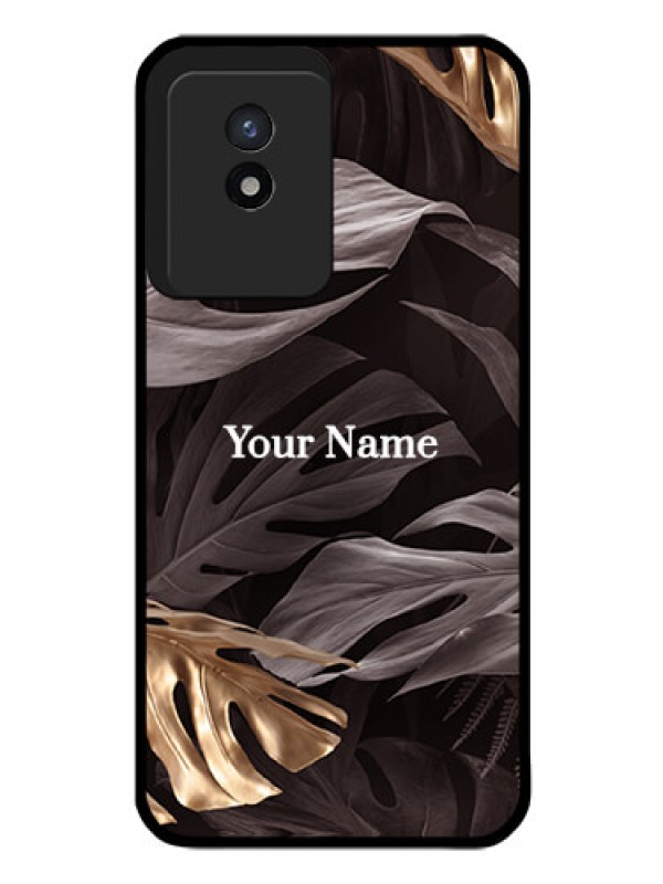 Custom Vivo Y02T Personalised Glass Phone Case - Wild Leaves digital paint Design