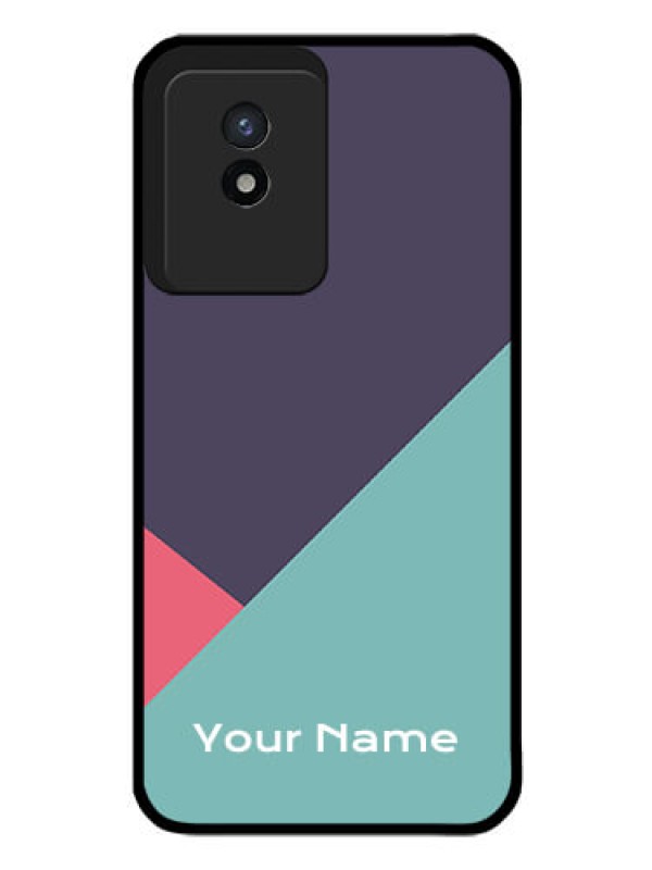 Custom Vivo Y02T Custom Glass Mobile Case - Tri Color abstract Design