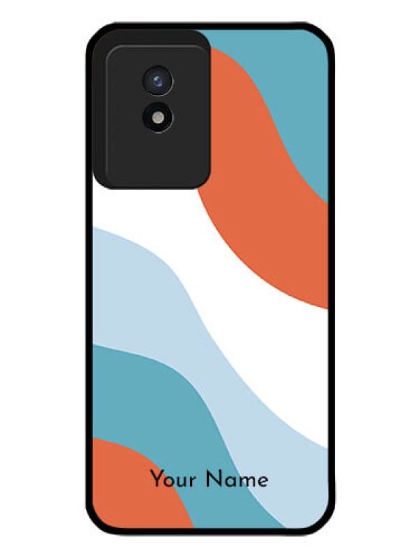 Custom Vivo Y02T Custom Glass Mobile Case - coloured Waves Design