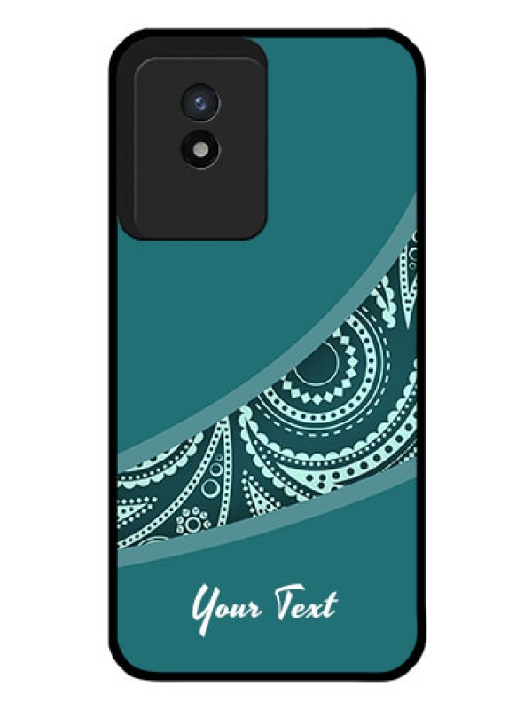 Custom Vivo Y02T Photo Printing on Glass Case - semi visible floral Design