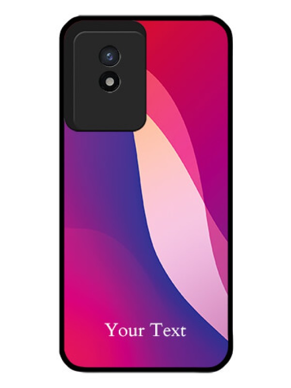 Custom Vivo Y02T Personalized Glass Phone Case - Digital abstract Overlap Design