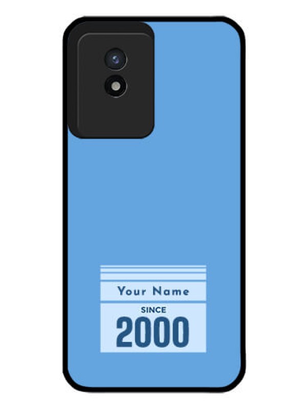 Custom Vivo Y02T Custom Glass Mobile Case - Custom Year of birth Design