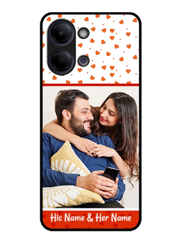 Custom Vivo Y05 4G Custom Glass Phone Case - Orange Love Symbol Design
