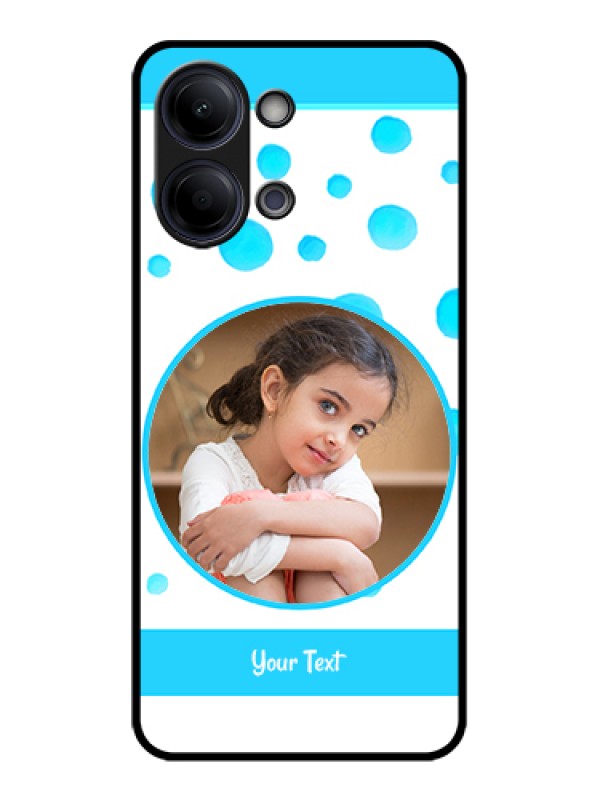 Custom Vivo Y05 4G Custom Glass Phone Case - Blue Bubbles Pattern Design