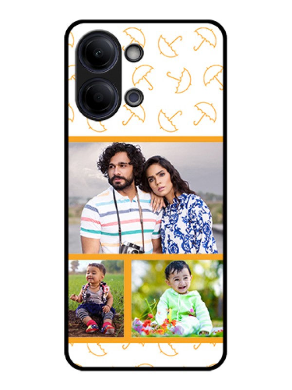 Custom Vivo Y05 4G Custom Glass Phone Case - Yellow Pattern Design