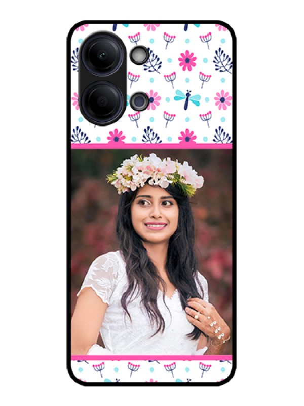 Custom Vivo Y05 4G Custom Glass Phone Case - Colorful Flower Design