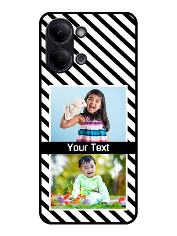 Custom Vivo Y05 4G Custom Glass Phone Case - Black And White Stripes Design