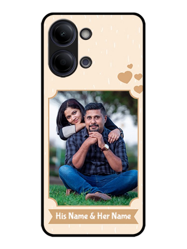 Custom Vivo Y05 4G Custom Glass Phone Case - With Confetti Love Design