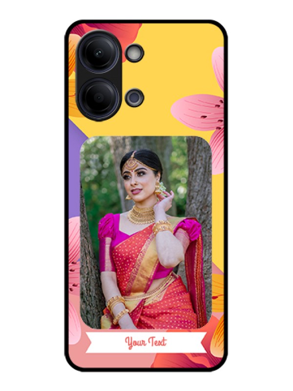 Custom Vivo Y05 4G Custom Glass Phone Case - 3 Image With Vintage Floral Design
