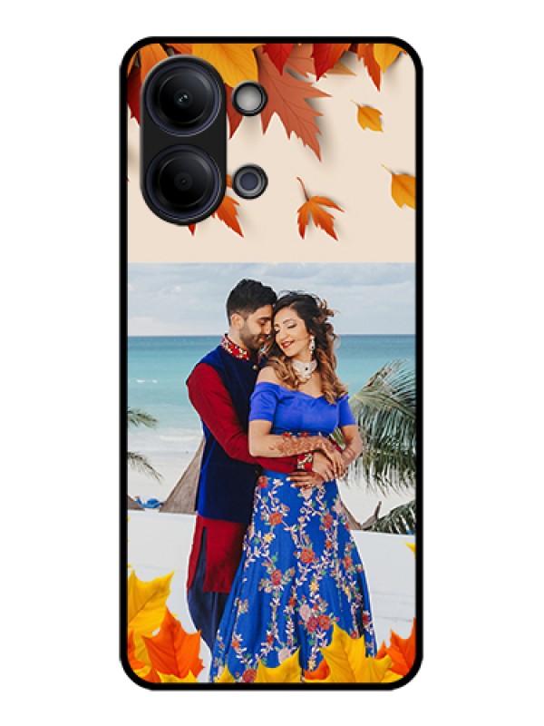 Custom Vivo Y05 4G Custom Glass Phone Case - Autumn Maple Leaves Design