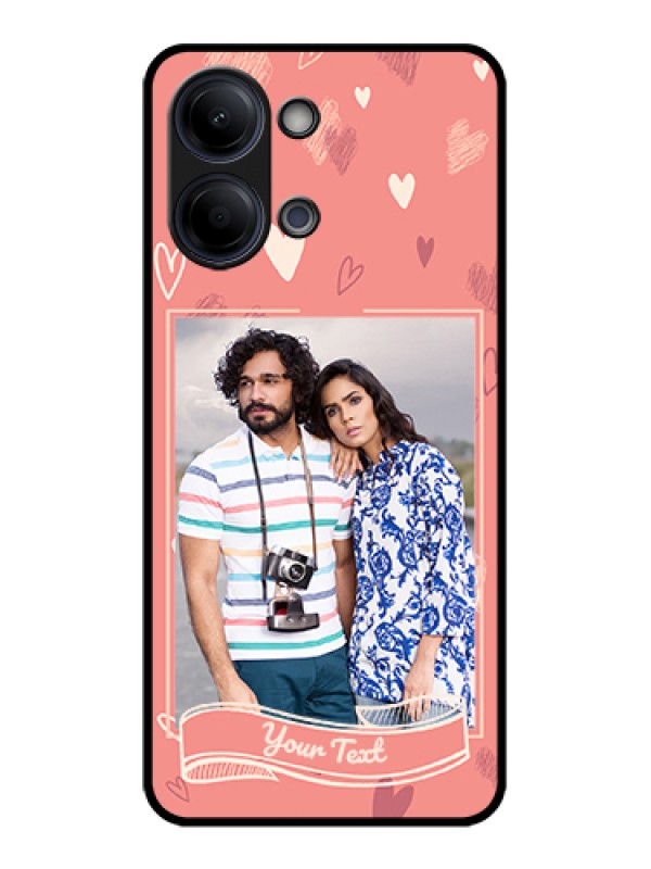 Custom Vivo Y05 4G Custom Glass Phone Case - Love Doodle Art Design