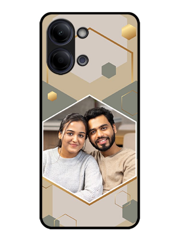 Custom Vivo Y05 4G Custom Glass Phone Case - Stylish Hexagon Pattern Design