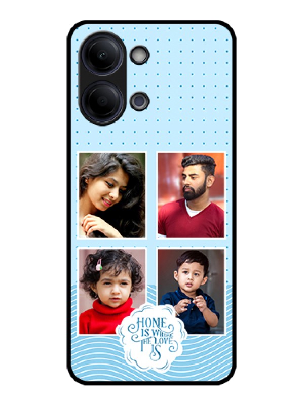 Custom Vivo Y05 4G Custom Glass Phone Case - Cute Love Quote With 4 Pic Upload Design