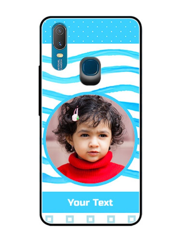 Custom Vivo Y11 (2019) Custom Glass Phone Case  - Simple Blue Case Design