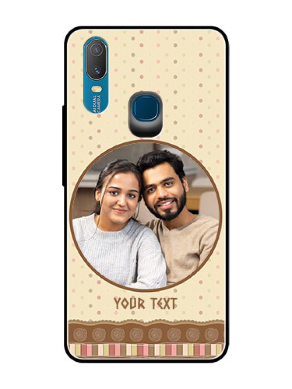 Custom Vivo Y11 (2019) Custom Glass Mobile Case  - Brown Dotted Mobile Case Design