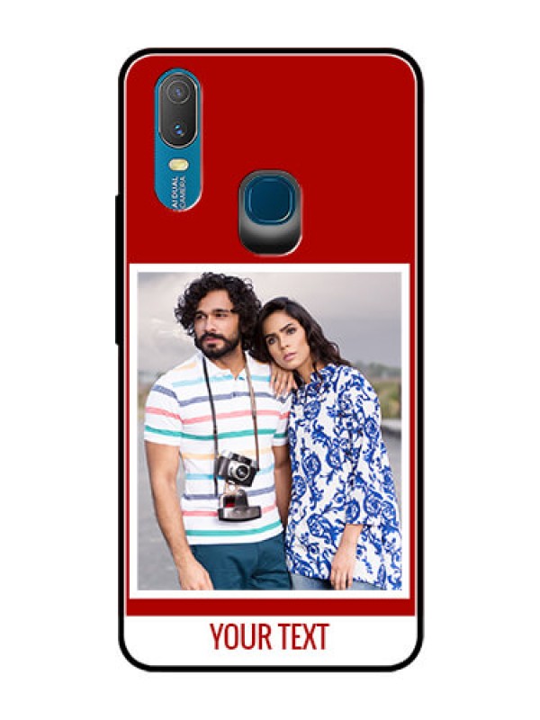 Custom Vivo Y11 (2019) Personalized Glass Phone Case  - Simple Red Color Design