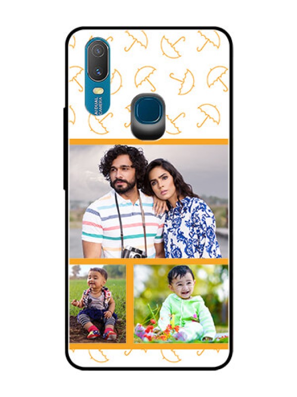 Custom Vivo Y11 (2019) Custom Glass Mobile Case  - Yellow Pattern Design
