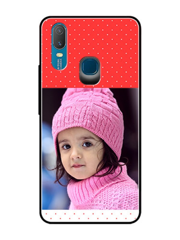 Custom Vivo Y11 (2019) Photo Printing on Glass Case  - Red Pattern Design