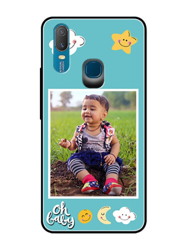 Custom Vivo Y11 (2019) Personalized Glass Phone Case  - Smiley Kids Stars Design