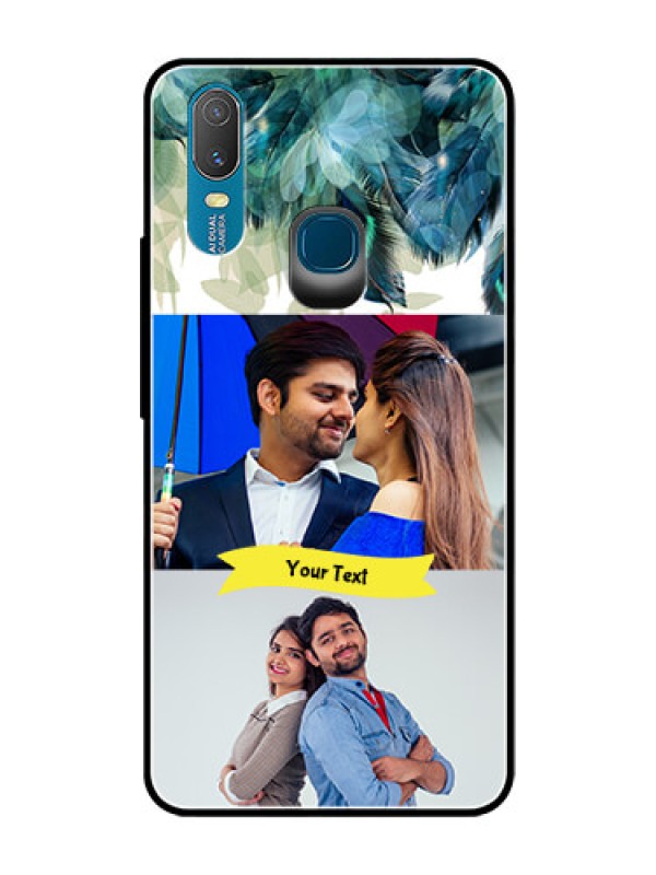 Custom Vivo Y11 (2019) Personalized Glass Phone Case  - Image with Boho Peacock Feather Design