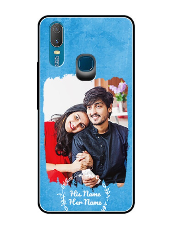 Custom Vivo Y11 (2019) Custom Glass Phone Case - Blue Color Vintage Design