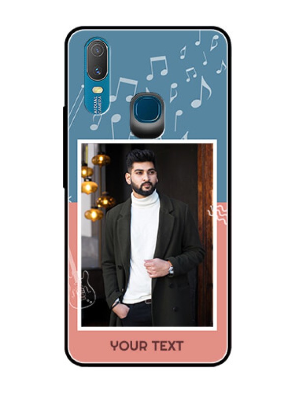 Custom Vivo Y11 (2019) Photo Printing on Glass Case  - with Color Musical Note Design