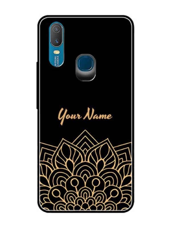 Custom Vivo Y11 (2019) Custom Glass Phone Case - Golden mandala Design