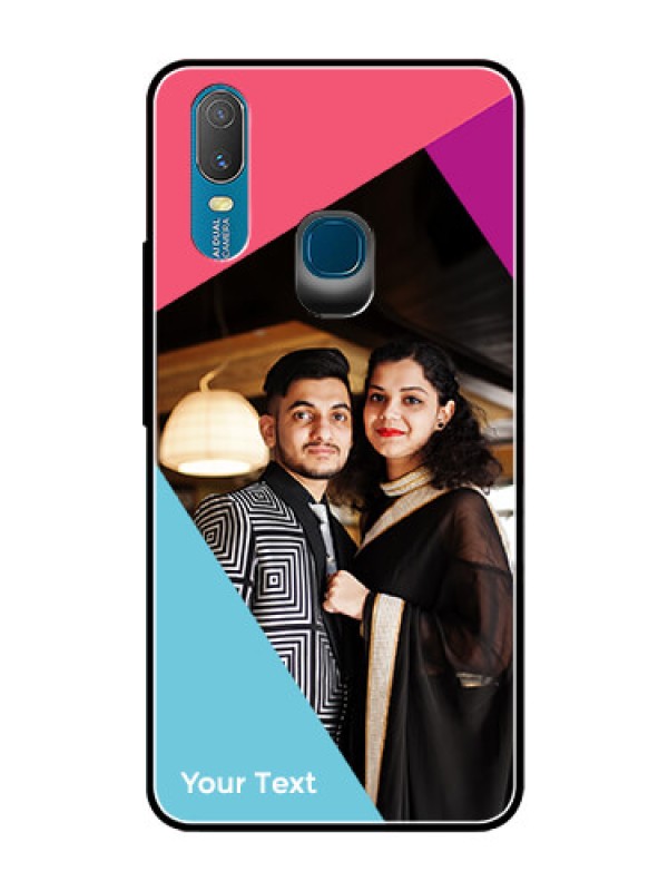 Custom Vivo Y11 (2019) Custom Glass Mobile Case - Stacked Triple colour Design