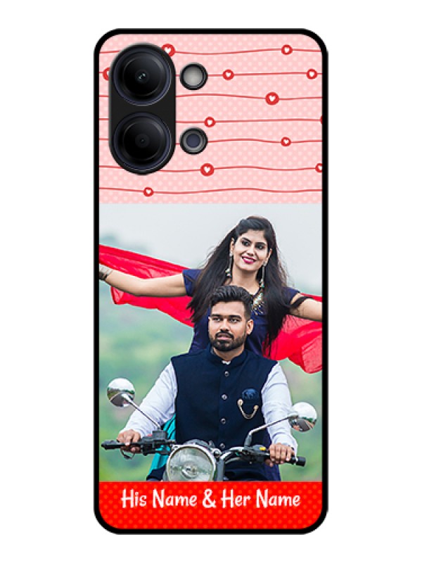 Custom Vivo Y11 5G Custom Glass Phone Case - Red Pattern Case Design