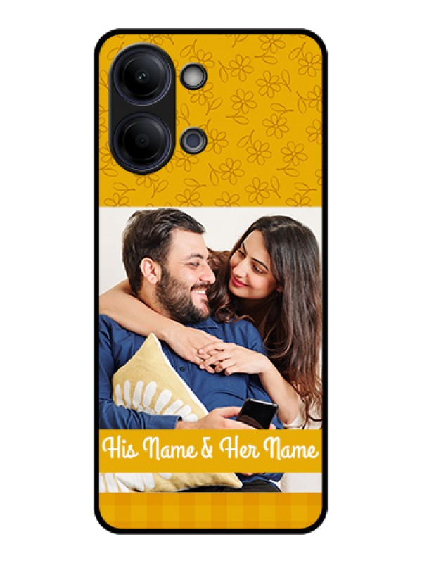Custom Vivo Y11 5G Custom Glass Phone Case - Yellow Floral Design