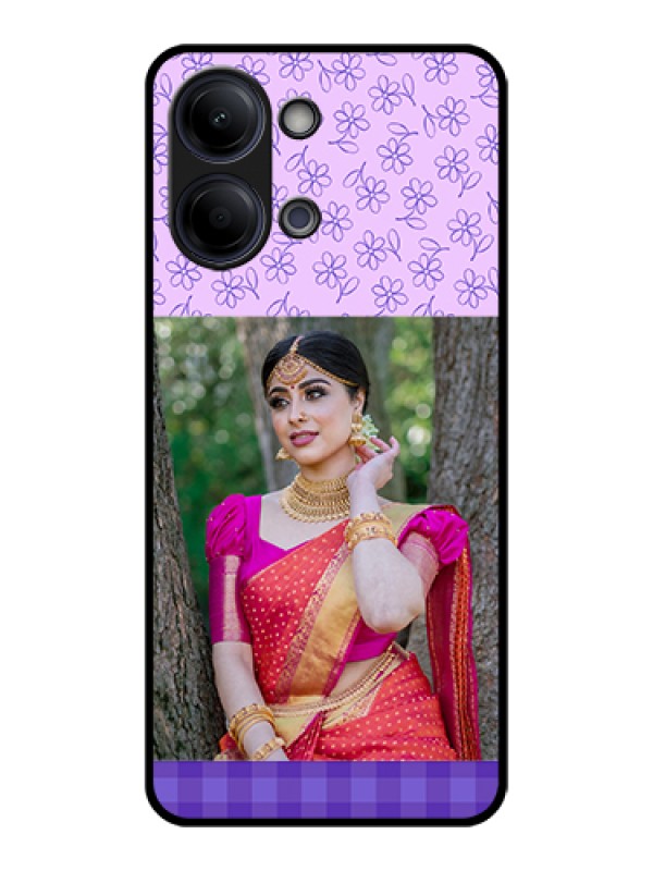 Custom Vivo Y11 5G Custom Glass Phone Case - Purple Floral Design