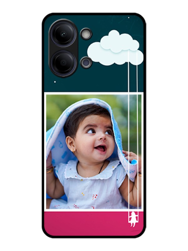 Custom Vivo Y11 5G Custom Glass Phone Case - Cute Girl With Cloud Design