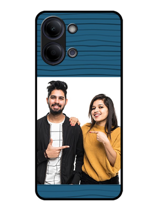Custom Vivo Y11 5G Custom Glass Phone Case - Blue Pattern Cover Design