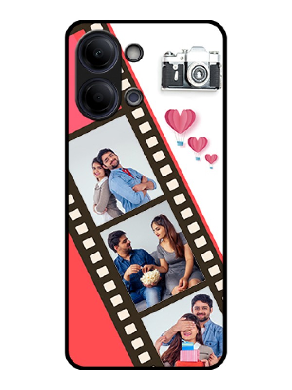 Custom Vivo Y11 5G Custom Glass Phone Case - 3 Image Holder With Film Reel
