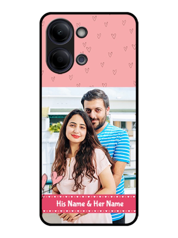 Custom Vivo Y11 5G Custom Glass Phone Case - Love Design Peach Color
