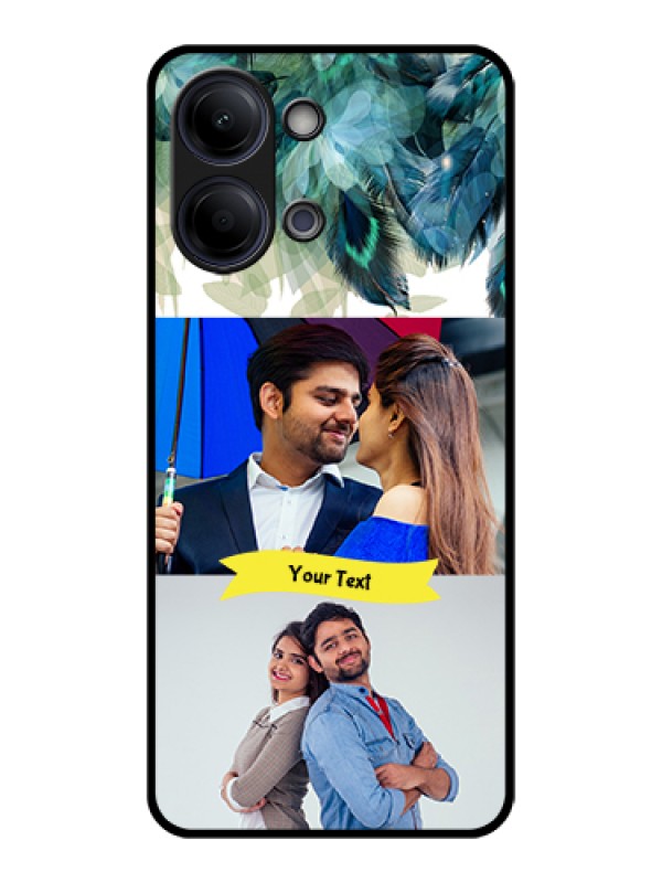 Custom Vivo Y11 5G Custom Glass Phone Case - Image With Boho Peacock Feather Design