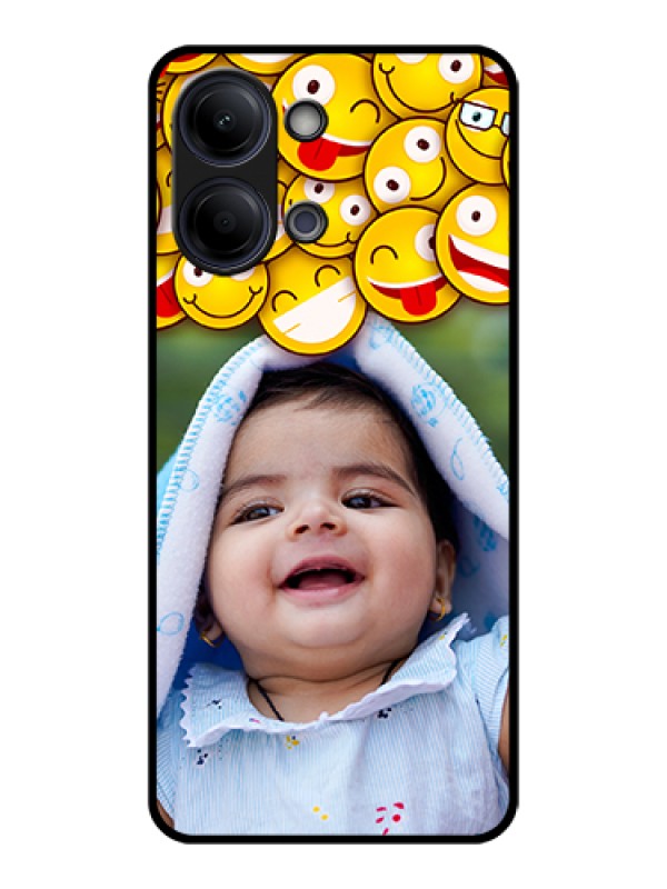 Custom Vivo Y11 5G Custom Glass Phone Case - With Smiley Emoji Design