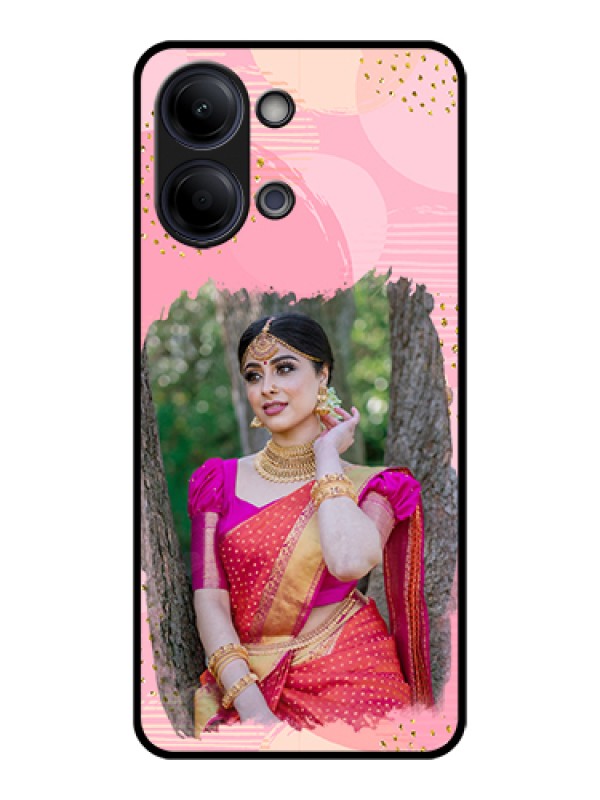 Custom Vivo Y11 5G Custom Glass Phone Case - Gold Glitter Splash Design