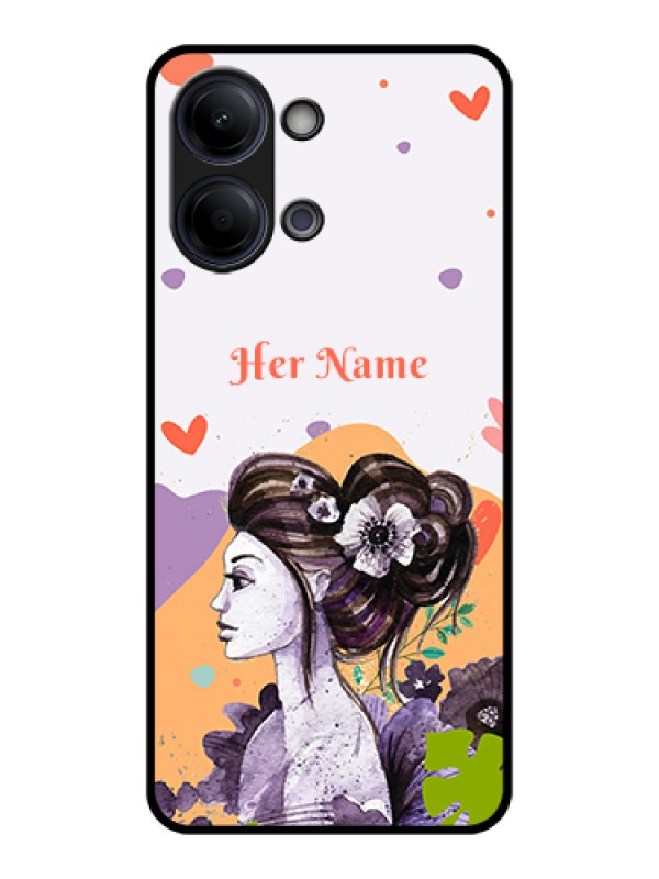 Custom Vivo Y11 5G Custom Glass Phone Case - Woman And Nature Design