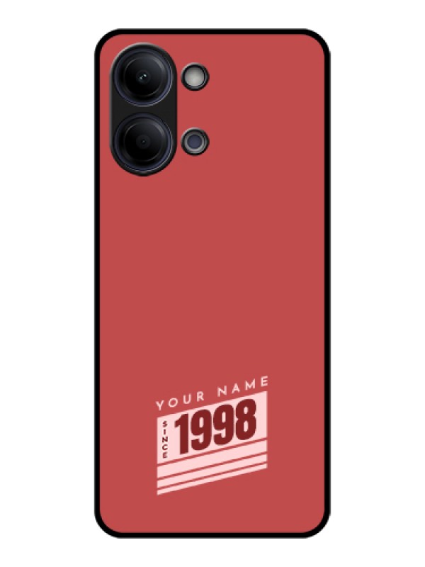 Custom Vivo Y11 5G Custom Glass Phone Case - Red Custom Year Of Birth Design