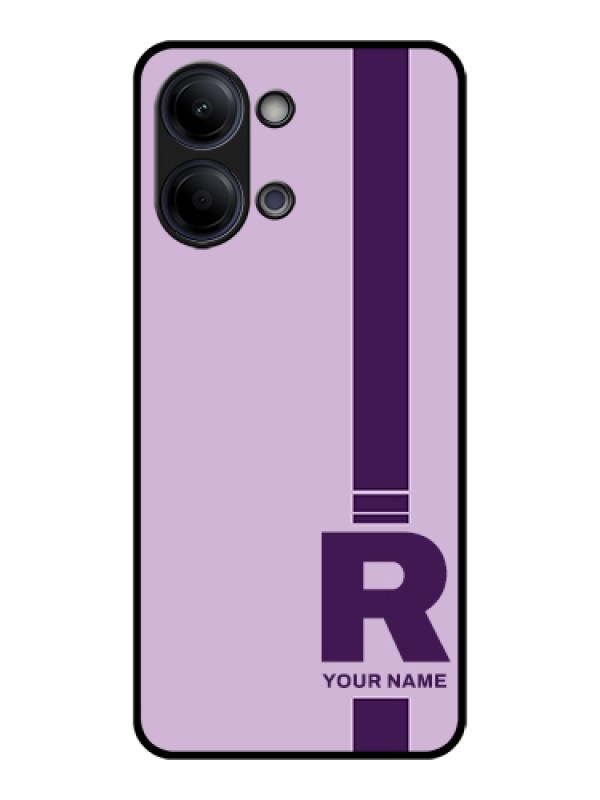 Custom Vivo Y11 5G Custom Glass Phone Case - Simple Dual Tone Stripe With Name Design