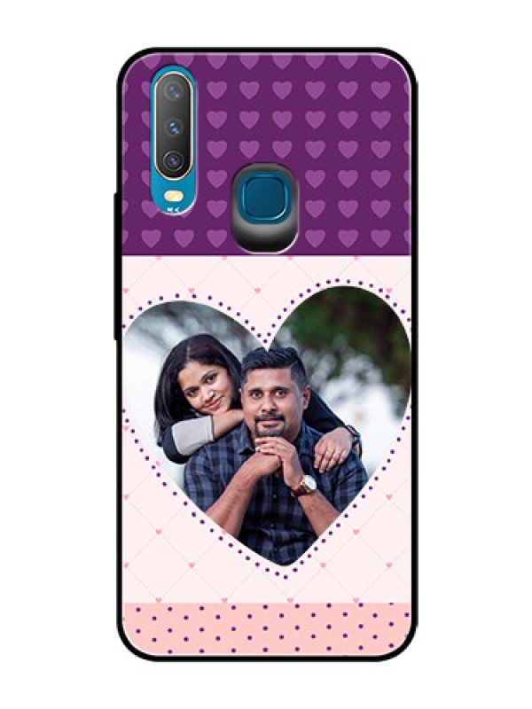 Custom Vivo Y12 Custom Glass Phone Case  - Violet Love Dots Design