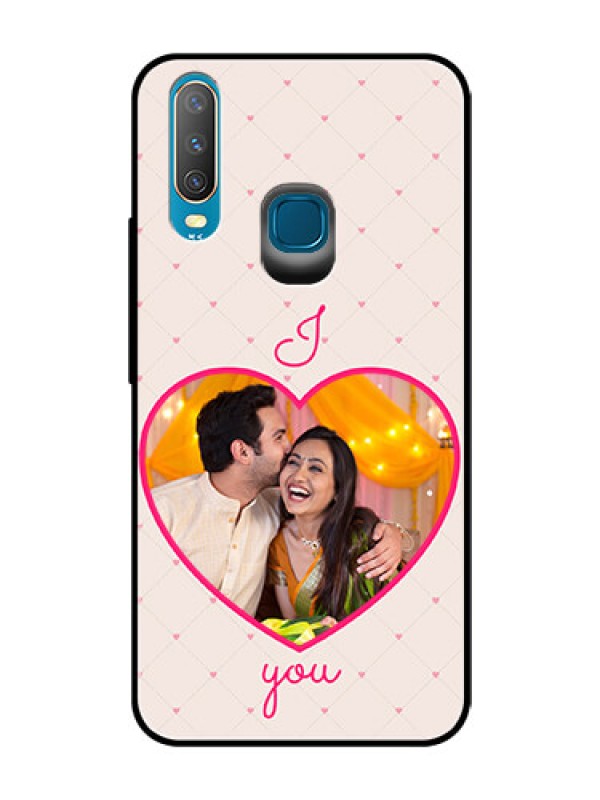 Custom Vivo Y12 Custom Glass Mobile Case  - Heart Shape Design