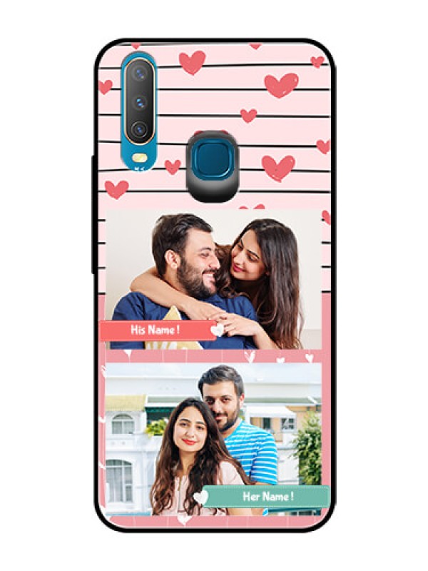 Custom Vivo Y12 Custom Glass Mobile Case  - Photo with Heart Design