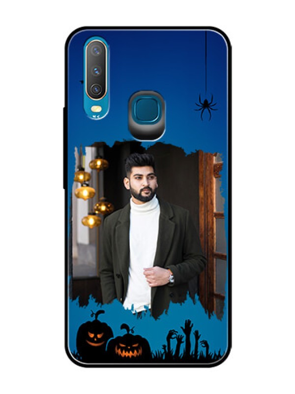 Custom Vivo Y12 Photo Printing on Glass Case  - with pro Halloween design 